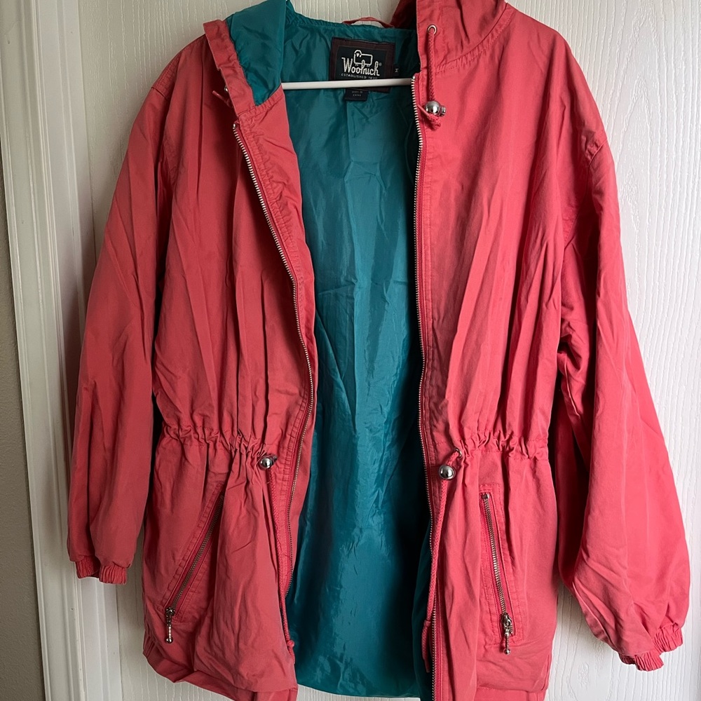 Pink and blue rain jacket!